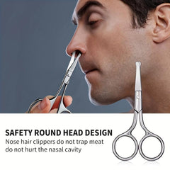 Stainless Steel Eyebrow Scissors Round Head Safety Nose Hair Scissors