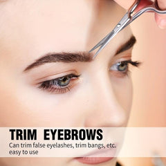 Stainless Steel Eyebrow Scissors Round Head Safety Nose Hair Scissors