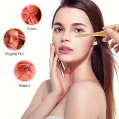 Eye Cream Massage Stick & Rose Essential Set with Gua Sha Board