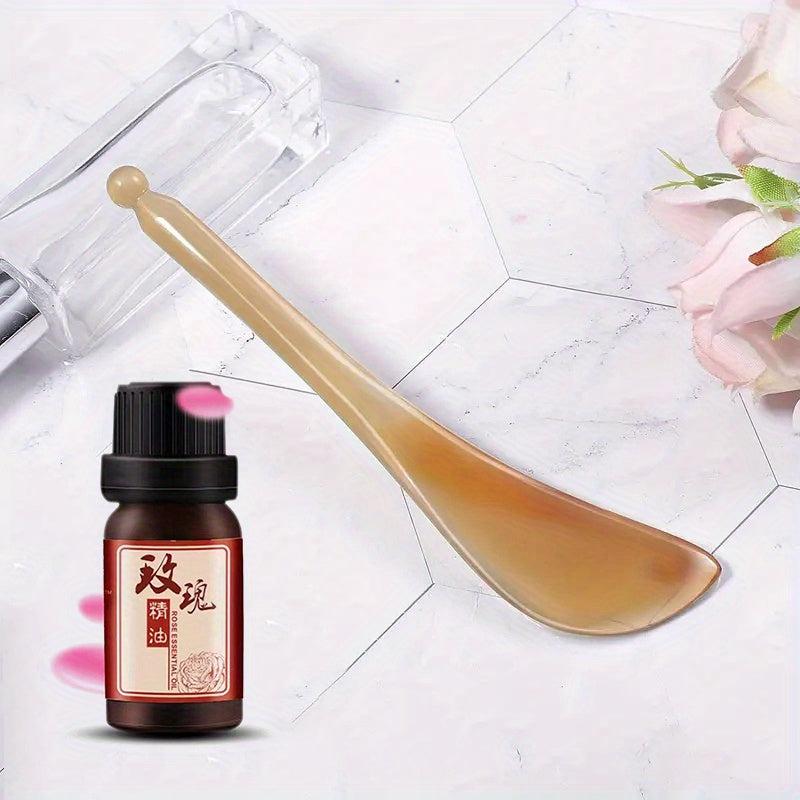 Eye Cream Massage Stick & Rose Essential Set with Gua Sha Board