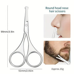Eyebrow & Nose Hair Scissors Comfort Grip Handle Facial Hair Grooming