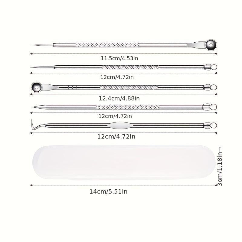 5pcs Stainless Steel Blackhead Remover Pimple Popper Tool