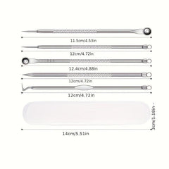 5pcs Stainless Steel Blackhead Remover Pimple Popper Tool