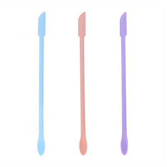 3pcs Makeup Spatulas Set Double Ended Silicone Spatula Scraper Set