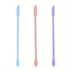 3pcs Makeup Spatulas Set Double Ended Silicone Spatula Scraper Set
