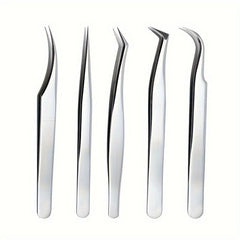 5Pcs Eyelash Extension Tweezers Set Stainless Steel Lash Volume Tools