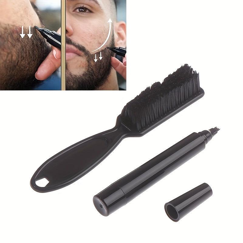 Beard Pen Beard Filler Pencil And Brush Enhancer Waterproof Long Lasting Styling