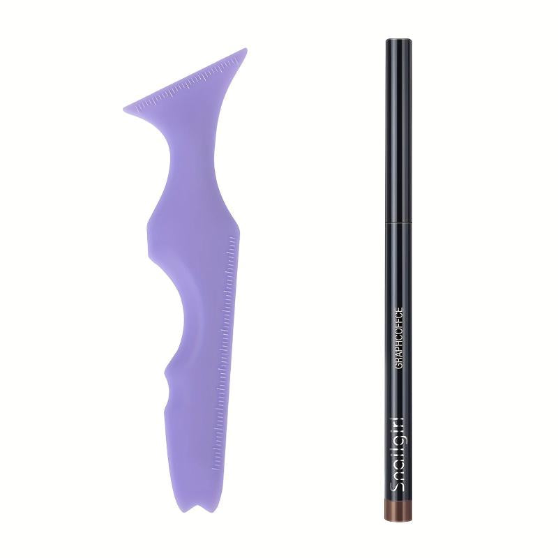 Eyeliner Stencil Set & Pencil - Winged Liner Aid, Eyebrow Stencil, Makeup Tool