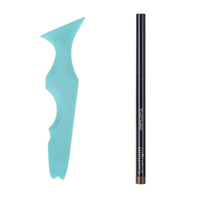 Eyeliner Stencil Set & Pencil - Winged Liner Aid, Eyebrow Stencil, Makeup Tool