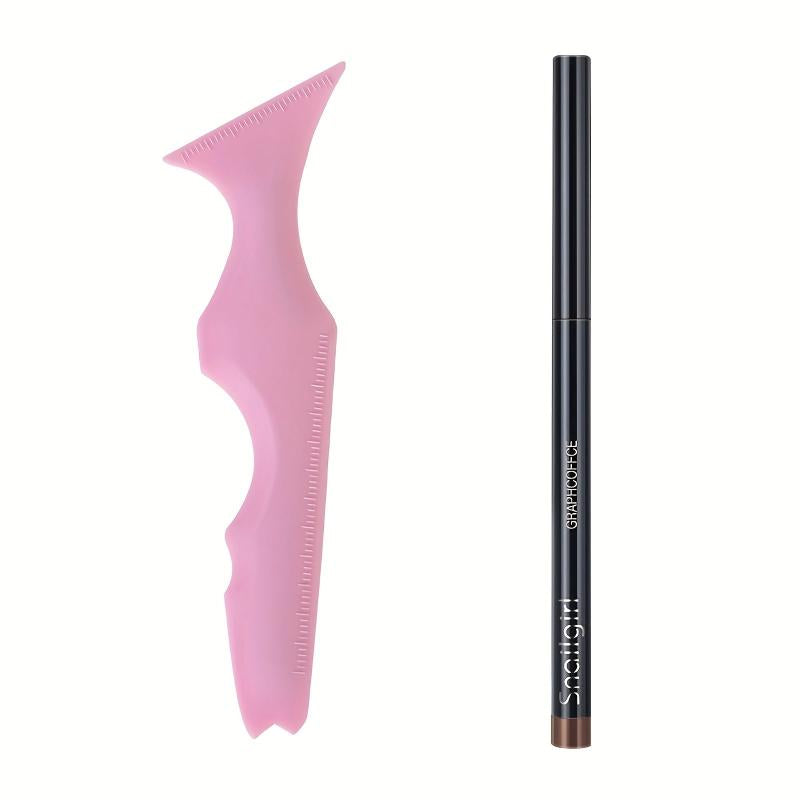 Eyeliner Stencil Set & Pencil - Winged Liner Aid, Eyebrow Stencil, Makeup Tool