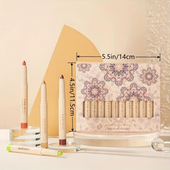 12pcs Matte Rainbow Creamy Eyeshadow Stick Set Waterproof Eyeliner Makeup Pen
