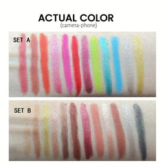 12pcs Matte Rainbow Creamy Eyeshadow Stick Set Waterproof Eyeliner Makeup Pen
