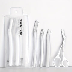 Eyebrow Razor & Scissors Kit with Cleaning Brush