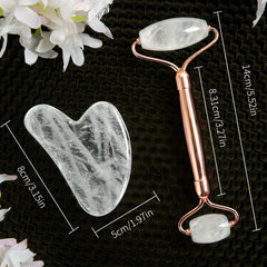 Rose Quartz Jade Roller & Gua Sha Face Roller for Skin Care
