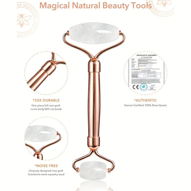 Rose Quartz Jade Roller & Gua Sha Face Roller for Skin Care