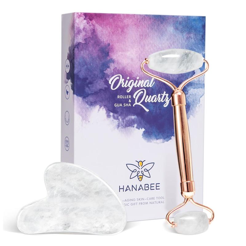 Rose Quartz Jade Roller & Gua Sha Face Roller for Skin Care