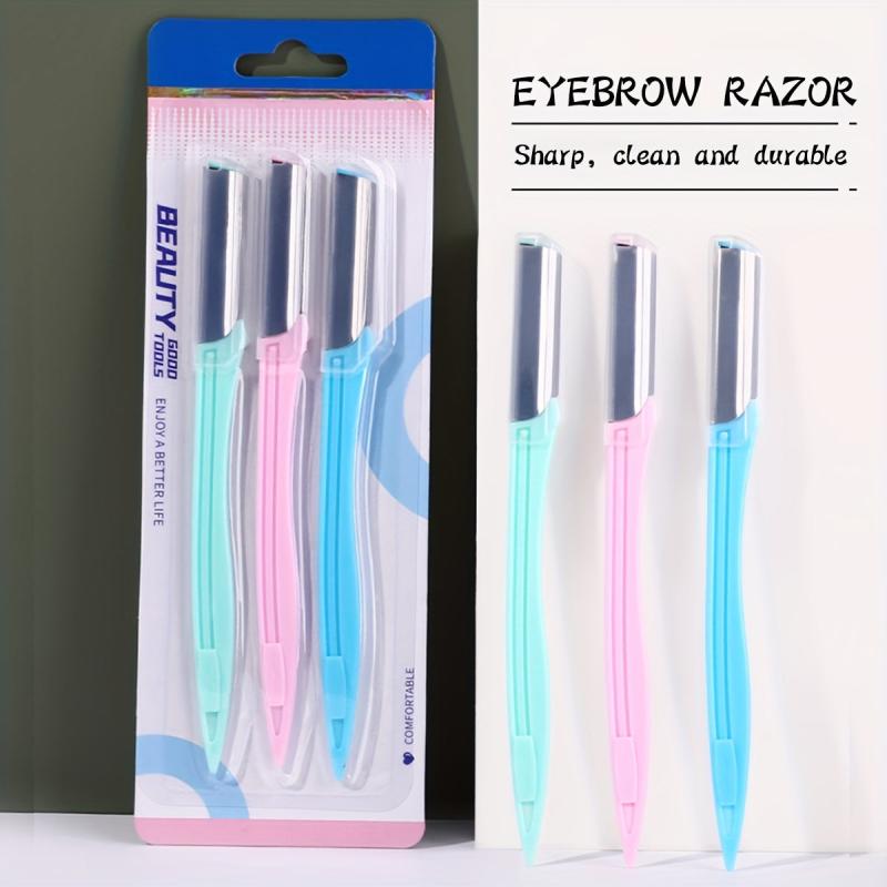 3pcs Eyebrow Razor & Exfoliating Tool for Face with Precision Cover