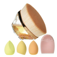 Makeup Brush Set with Sponges - Portable Beauty Tool