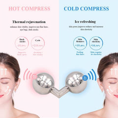 2Pcs Stainless Steel Ice Globes Facial Cooling Roller Sticks for Skin Lifting