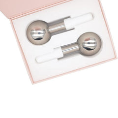 2Pcs Stainless Steel Ice Globes Facial Cooling Roller Sticks for Skin Lifting