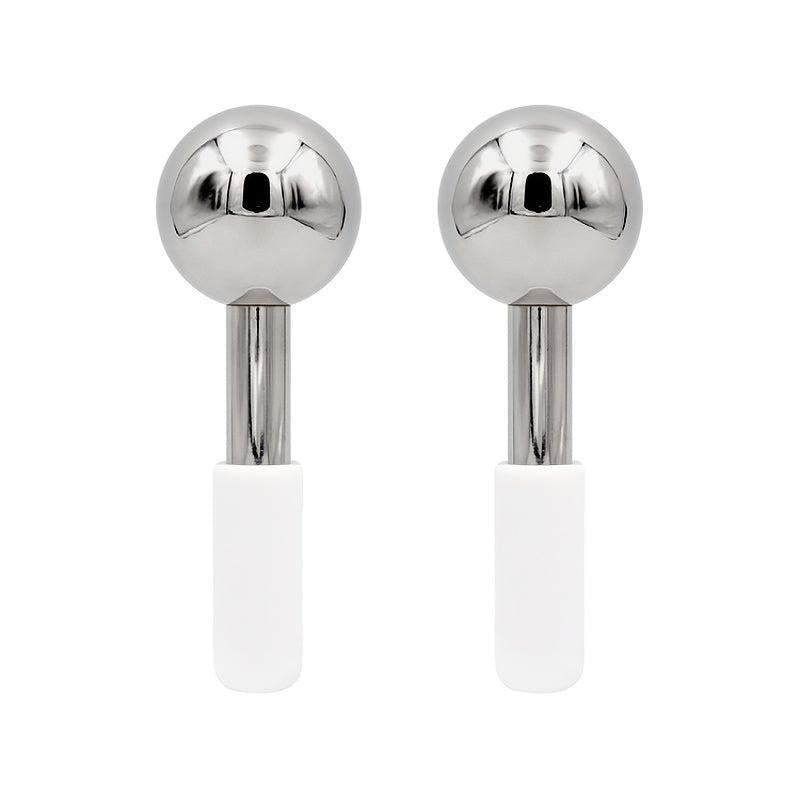 2Pcs Stainless Steel Ice Globes Facial Cooling Roller Sticks for Skin Lifting