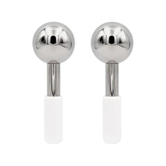 2Pcs Stainless Steel Ice Globes Facial Cooling Roller Sticks for Skin Lifting