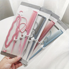 4Pcs Hair Brush Twist Styling Clip Bun Braid Tools Accessories Women Girls