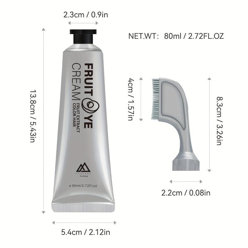 Permanent Hair Dye Cream 80 ml with Disposable Shawl Gloves Comb