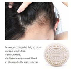 100g Natural Rice Shampoo Soap Repairs Bifurcated Damaged Hair