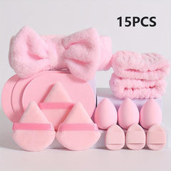 12/15pcs Hair Care Powder Puff and Makeup Sponge Skincare Set