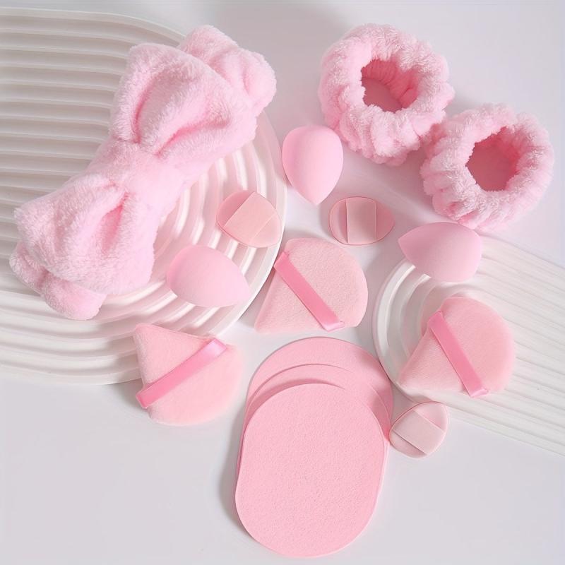 12/15pcs Hair Care Powder Puff and Makeup Sponge Skincare Set