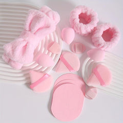 12/15pcs Hair Care Powder Puff and Makeup Sponge Skincare Set