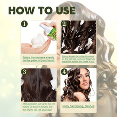 Fluffy Curly Hair Styling Mousse Elastin Anti Frizz Moisturizing Foam