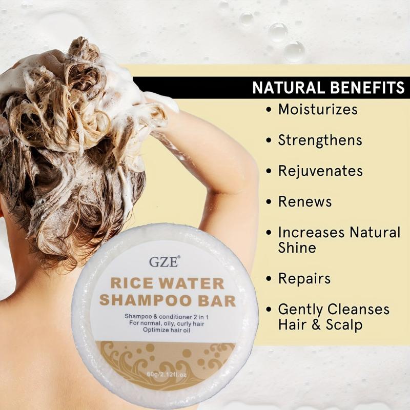 60g Rice Water Shampoo Bar 2 in 1 Hair Shampoo & conditioner