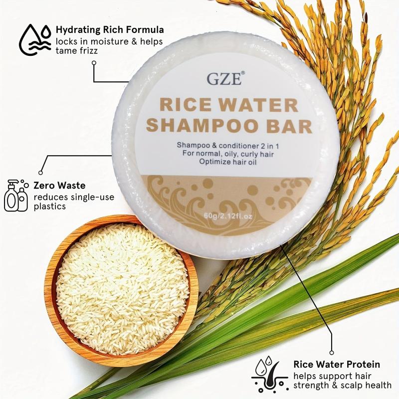 60g Rice Water Shampoo Bar 2 in 1 Hair Shampoo & conditioner