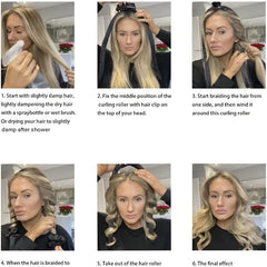 5pcs Heatless Hair Curler Set Headband Clips Rings Styling Tools
