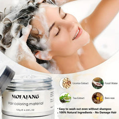 Temporary Hair Wax Styling Pomade Natural Hair Dye Cream