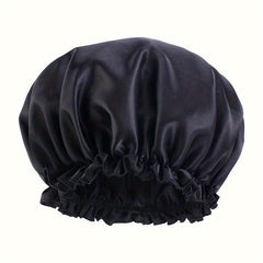 Solid Soft Satin Night Sleep Hat Hair Care Elastic Bonnet