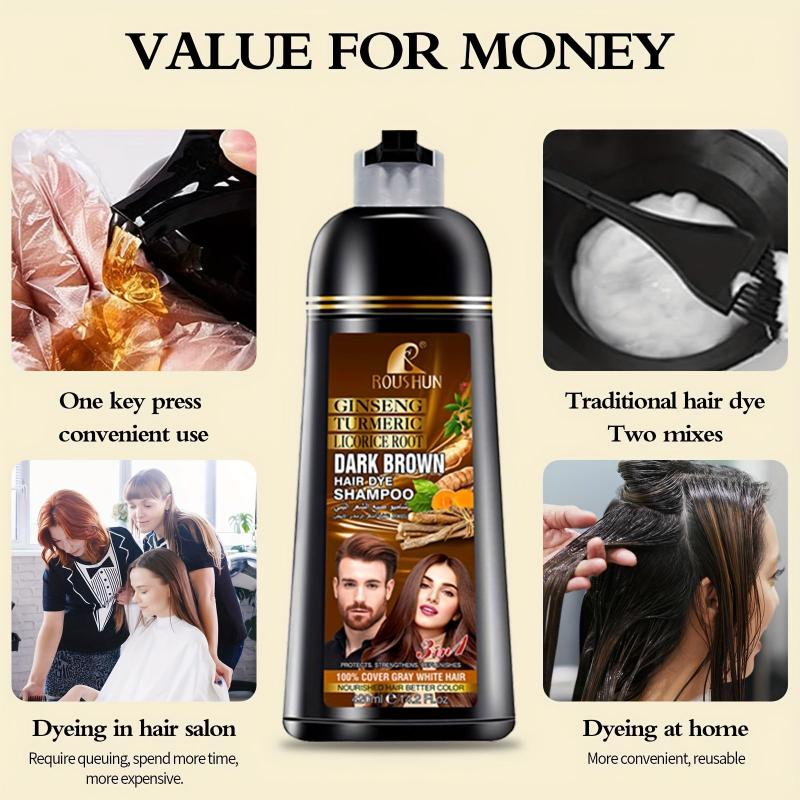 Brown Hair Shampoo For Gray Hair Instant Hair Dye Shampoo