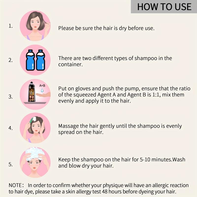 Brown Hair Shampoo For Gray Hair Instant Hair Dye Shampoo
