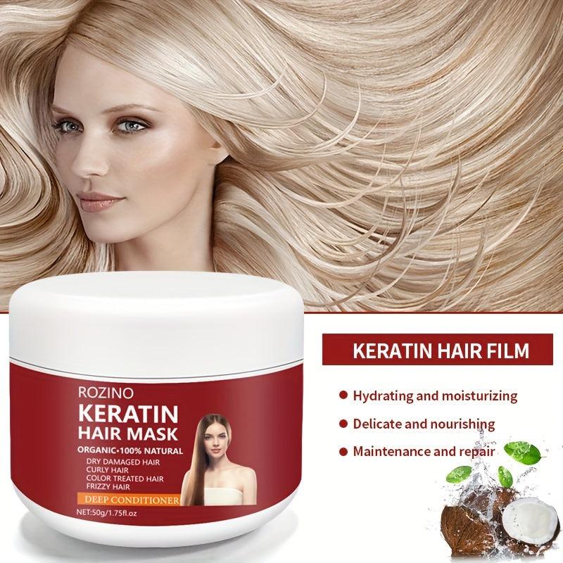Keratin Deep Moisturizing Hair Mask - Strengthens, Repairs Split Ends, Smoothes