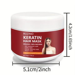 Keratin Deep Moisturizing Hair Mask - Strengthens, Repairs Split Ends, Smoothes