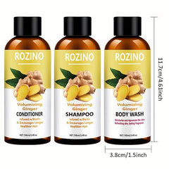 Ginger Essential Bath & Wash Set - Shampoo, Conditioner, Perfumed Bath Gel