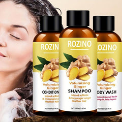 Ginger Essential Bath & Wash Set - Shampoo, Conditioner, Perfumed Bath Gel