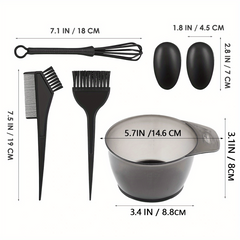5pcs Professional Hair Dye Set Disposable Bowl Ear Cover Agitator Brush