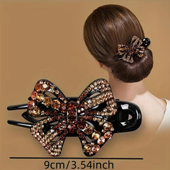 Rhinestone Butterfly Hair Claw Clip Vintage Hair Accessories Headdress Hairpin