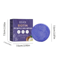 Purple Shampoo Bar For Blonde Hair With Biotin - Vegan Solid Shampoo Bar