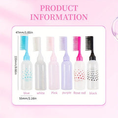 2 in 1 Hair Dye Bottle with Comb Root Hair Plastic Dye Applicator Bottle