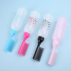 2 in 1 Hair Dye Bottle with Comb Root Hair Plastic Dye Applicator Bottle