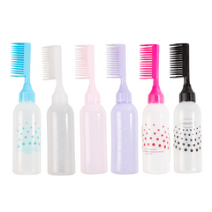 2 in 1 Hair Dye Bottle with Comb Root Hair Plastic Dye Applicator Bottle
